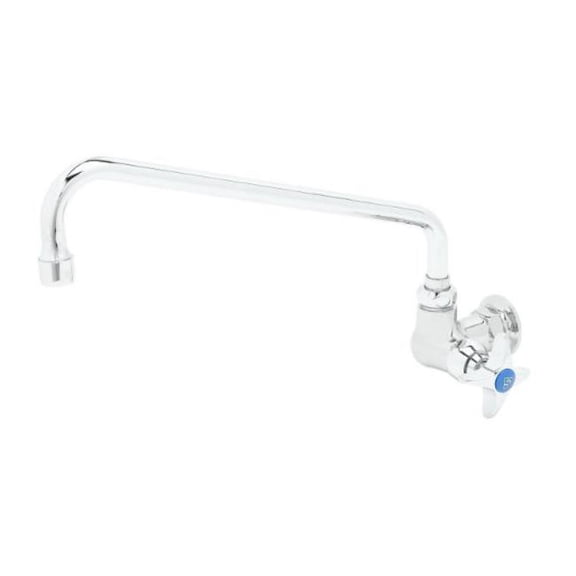 T And S Brass B-0211 Single Pantry Faucet, Single Hole Base, Wall Mount, 12" Swing Nozzle