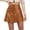 Khaki, variant on IROINNID Women's Skirt Fashion High Waist Ruffled Irregular Leather Skirt Skirt Short Elastic Waist Mini Solid Color Skirt