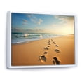 thumbnail image 2 of Designart "Footprints In Beach Photo V" Nautical & Beach Floater Framed Wall Art Living Room, 2 of 7