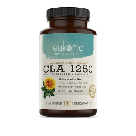 Eukonic CLA Weight Loss, Health 1250mg Supplements 180 Fast Dissolving (Best Cla Brand For Weight Loss)