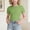 A16 Green, variant on Teen Tween Girls Ribbed Knit T Shirt Crewneck Short Sleeve Slim Fit Tops Solid Color Stretchy Basic Tee Casual Summer Daily Wear Active Shirts Apparel Clothes