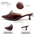 thumbnail image 3 of CHICVOMEY Women's Kitten Heel Mules - Pointed Toe Slip-On Dress Shoes with Bow for Wedding Work Evening  Mules for Women, 3 of 6