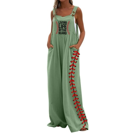 

Xihbxyly Jumpsuits for Women 2023 Summer Casual Maternity Overalls Boho Comfy Cotton Linen Jumpsuit Baggy Button Bib Loose Overalls Plus Size Pants Maxi Pockets Rompers Summer Clearance #4