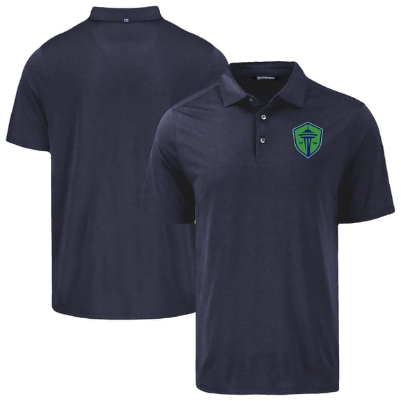 Men's-Cutter & Buck  Navy Seattle Sounders FC Coastline Epic Comfort Eco Recycled Polo