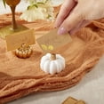 thumbnail image 6 of Kate Aspen White Pumpkin Place Card Holders - Set of 6 Mini Pumpkin Card Holders with Gold Stems and Foil Place Cards - Fall Table Decor for Thanksgiving, Weddings, and Autumn Parties, 6 of 11