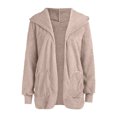 thumbnail image 4 of Women's Two Way Wear Longline Jacket Warm Open Cardigan With Pockets Zipper Sweaters for Women No Hood Zip Warm up Jacket Lined Jacket Running Women Womens Light Jacket Women Long Jacket Suede Jacket, 4 of 4