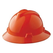 V-Gard Protective Hat, Staz-On, Full-Brim Hat, Slotted, Orange