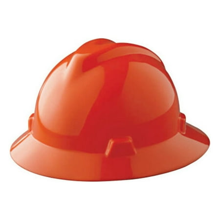 V-Gard Protective Hat, Staz-On, Full-Brim Hat, Slotted, Orange
