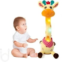 TOOPOOT Dancing Giraffe Toy Stuffed Plush – Twisting dance, repeats speech, 10 kids' songs, adjustable volume, portable for picnics/parties (1PC)