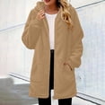 thumbnail image 2 of QIYAGBSA Sherpa Fleece Jackets for Women Hooded Full Zip Fuzzy Plush Long Sleeve Mid Length Coats with Patch Pockets Fall Winter Warm Outerwear, 2 of 9