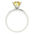 thumbnail image 4 of 2 ct Round Cut Natural Citrine Solitaire 18K White Gold Womens Engagement Ring, 4 of 5