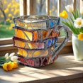 thumbnail image 3 of 2025 New 3D Painted Book Cup - Stacked book-shaped glass coffee cup, suitable for hot and cold drinks, a novel gift for book lovers, 3 of 5