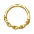 thumbnail image 2 of Anygolds 14K Real Solid Gold Twist Gold Hoop Septum Ring Earring Piercing Jewelry 18Gauge - MBJ4283-8Y Yellow Gold, 2 of 4