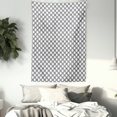 thumbnail image 3 of Vintage Tapestry, Ancient Tile Design from Indonesia Monochrome Mosaic of Curved Lines, Wall Hanging for Bedroom Living Room Dorm Decor, 60W X 80L Inches, Charcoal Grey and White, by Ambesonne, 3 of 5