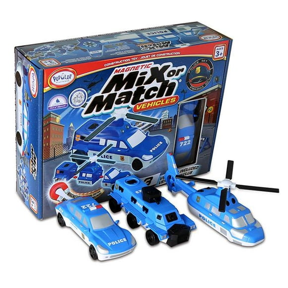 Popular Playthings PPY60316 Magnetic Mix or Match Police Vehicles