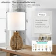 thumbnail image 2 of Maxax Boho Mini Table Lamps Set of 2 , 13" Farmhouse Rattan Beside Lamps with White Fabric Shade for Bedroom, Living Room, 2 of 6
