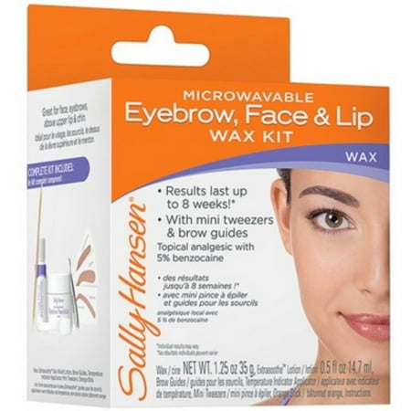 Sally Hansen Microwaveable Eyebrow, Face & Lip Wax Kit (Pack of (Best At Home Eyebrow Waxing Kit)