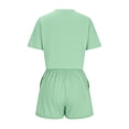 thumbnail image 6 of Bovxnpu Summer Casual Outfits For Women, 2 Piece Lounge Sets, Women's Summer Casual Solid Color Short Sleeved Shorts Two-piece Set S, 6 of 7