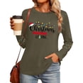 thumbnail image 6 of Craaazy Christmas Shirts for Women Round Neck Long Sleeve Tops Casual Lightweight Christmas Blouses Gifts, 6 of 9