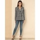thumbnail image 3 of Chaqueta Formal Allegra K para Mujer Día de San Patricio Solapa Con Muesca Doble Botonadura Trabajo A Cuadros Negro S, 3 of 6