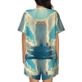 thumbnail image 6 of Daiia Sunshine Cute Winged Cat Pattern Womens Pajama Sets Short Sleeve Pajamas for Women Sets Soft Lounge Sets Casual Round Neck Sleepwear PJS-4X-Large, 6 of 7