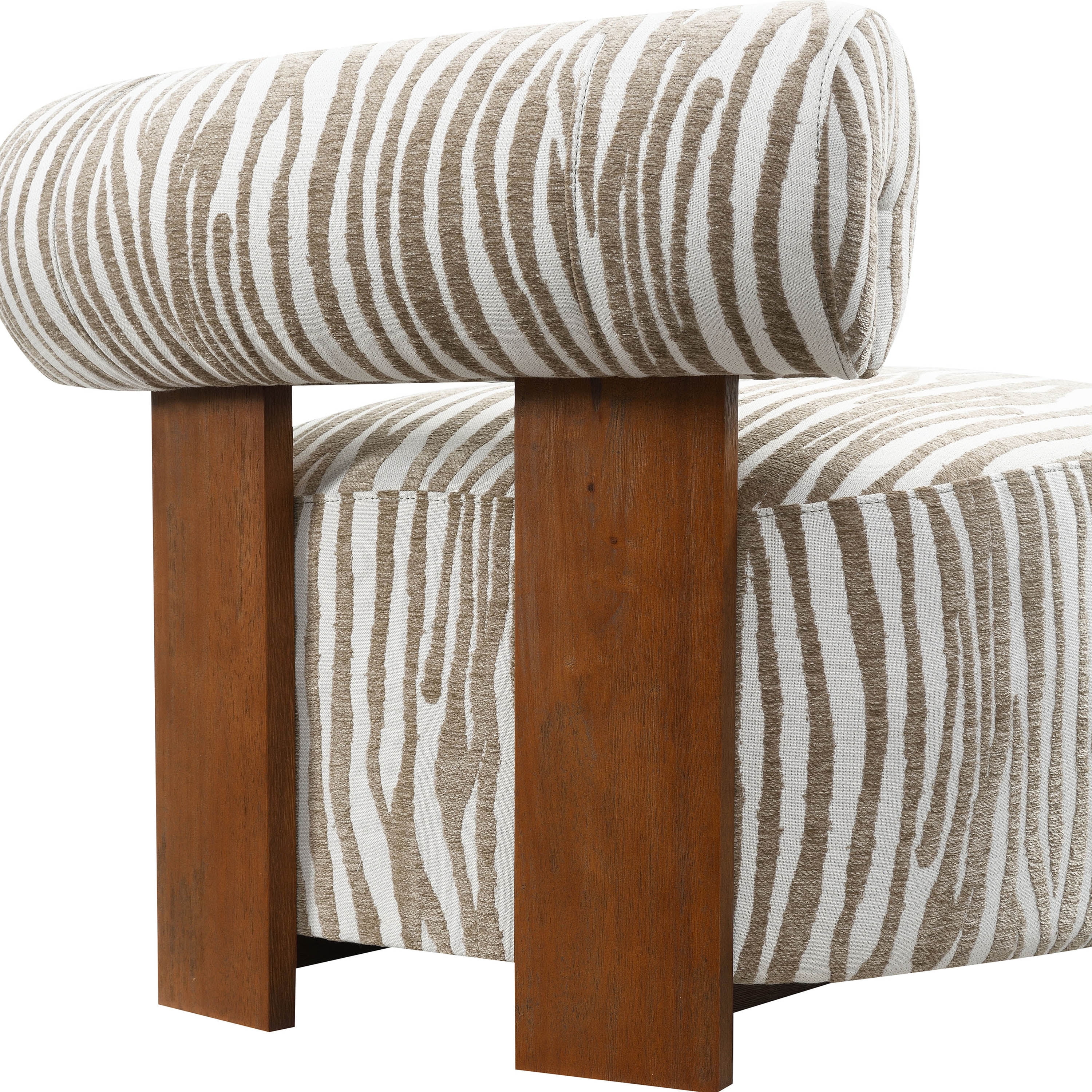 Furniture of America Zenya Modern Chenille Zebra-stripe Pattern Accent Chair, Beige