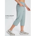 thumbnail image 5 of BALEAF Women's Plus Size Active Yoga Lounge Capri Walking Crop Pants with Pockets Slate Grey L, 5 of 6