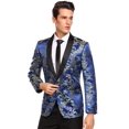 thumbnail image 4 of COOFANDY Men's Floral Tuxedo Jacket Luxury Embroidered Stylish Suit Blazer Jacket for Wedding Party Dinner, 4 of 9