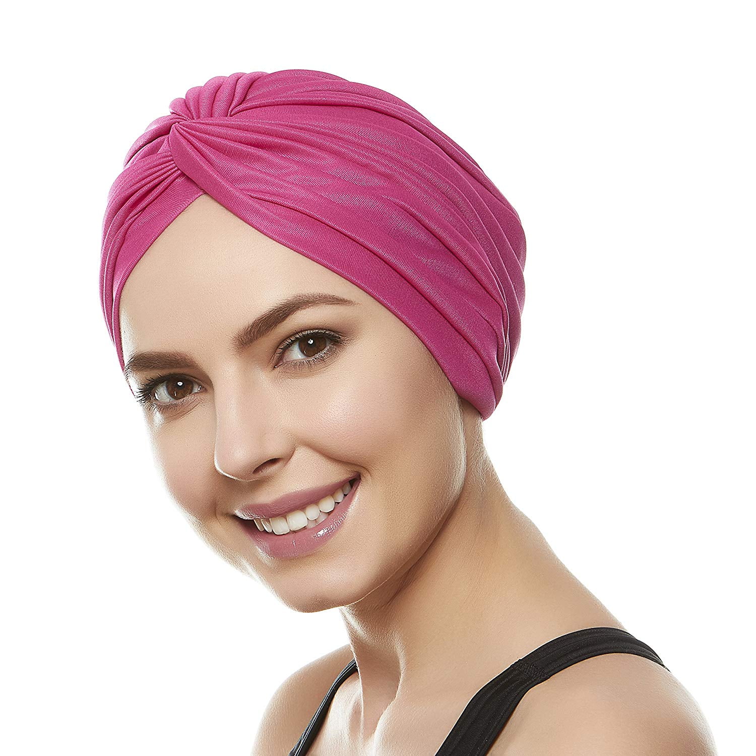 Beemo Womens Swim Cap Bathing TurbanPolyester Twisted Pleated Turban
