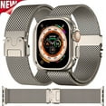 thumbnail image 2 of Milanese Strap for Apple Watch Ultra 2 49mm 46mm 42mm 45mm 41mm 44mm 40mm Solo Loop Bracelet for Iwatch Series 10 9 8 7 6 SE 5 4 (starlight,42mm 44mm 45mm 49mm), 2 of 7