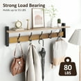 thumbnail image 6 of 29 Inch Coat Rack Wall Mount with Shelf, Coat Hanger Wall Mounted with 5 Hooks, Wall Mounted Coat Racks, Wall Shelf with Hooks, Hat Rack for Entryway, Bedroom, Living Room, 6 of 7