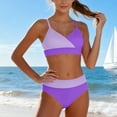 thumbnail image 5 of Purcolt Girls High Waisted Bikini Sets 2 Piece Color Block Swimsuits V Neck Adjustable Straps Bathing Suits Swimwear for Girl 5-16Y, 5 of 8