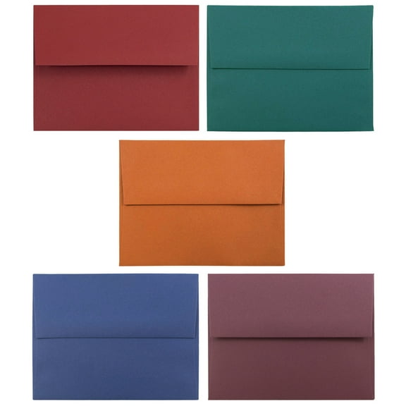 JAM Paper A2 Envelopes, 4.4 x 5.8, Assorted Colors, 125/Pack