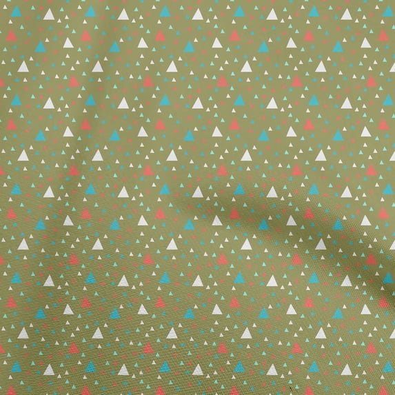 oneOone Cotton Jersey Light Green Fabric Geometric Dress Material Fabric Print Fabric By The Yard 58 Inch Wide