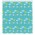 thumbnail image 3 of Ambesonne Cartoon Shower Curtain, Happy Funny Farm Morning, 69"Wx70"L, Aqua Orange White, 3 of 3
