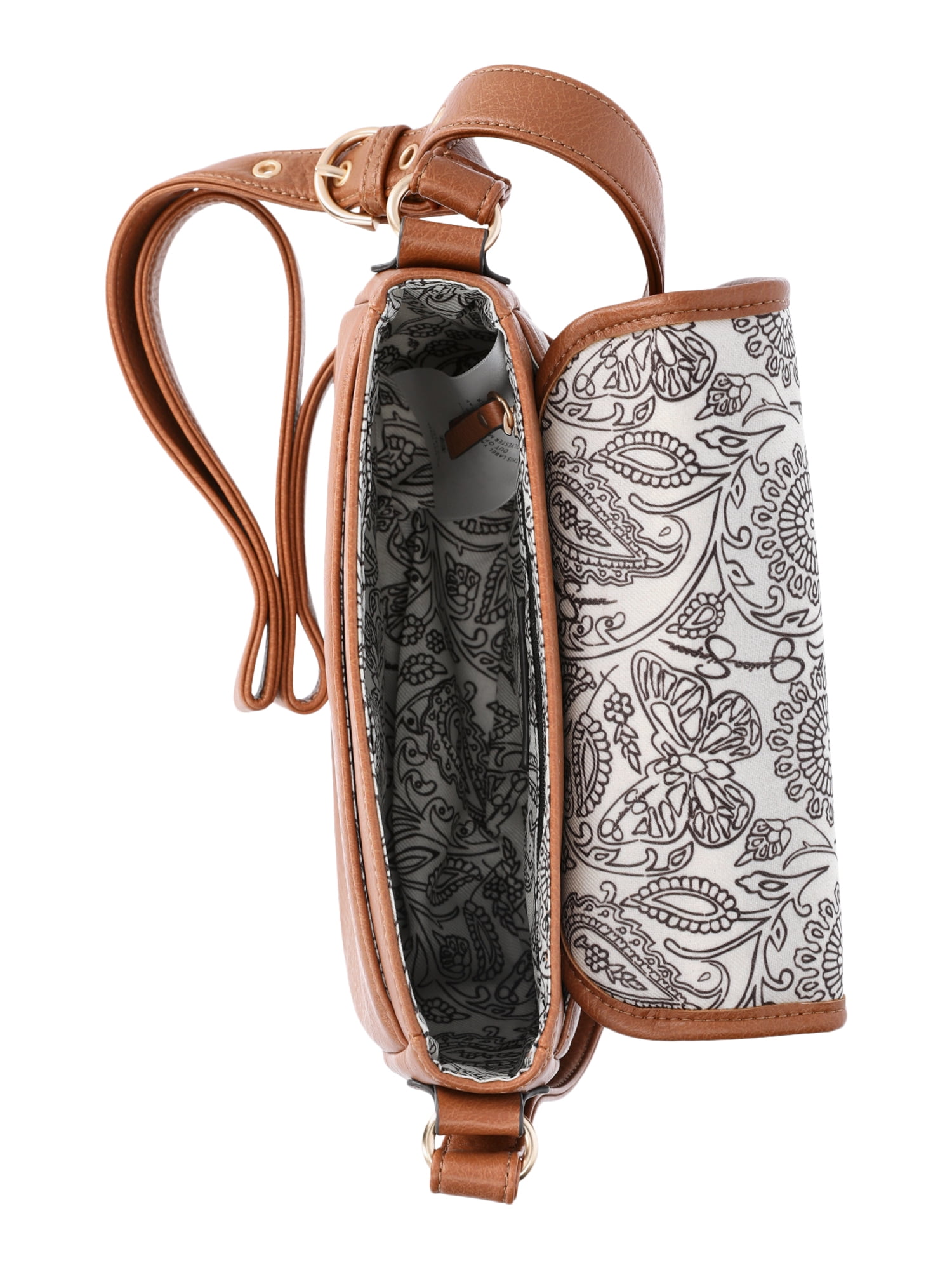 Jessica Simpson Woman's Jessie Crossbody Handbag, Cognac & Faux Shearling