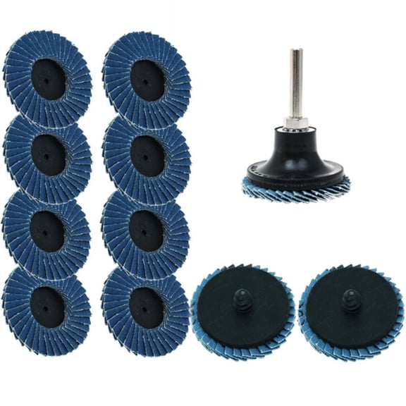 10pc 2 inch 50mm Flat Flap Disc Roll Lock Grinding Sanding Wheels With Holder For Angle Grinder Abrasive Tools