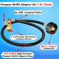 thumbnail image 2 of Boltigen Propane Refill Adapter for 1 lb. Tanks, 3FT Propane Refill Adapter, Propane Filler Adapter 1 Pound, Propane Tank Refill Adapter, for Filling 1 lb Propane Bottle (Black-36’’ QCC1 Type), 2 of 9