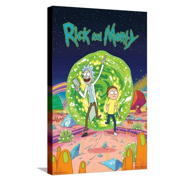 Rick And Morty - Cover Canvas Wall Poster, 14.725" x 22.375"