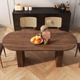 thumbnail image 4 of Mesa de comedor ovalada Weselon de 180 cm, base de listones de madera, nogal, 4 of 8