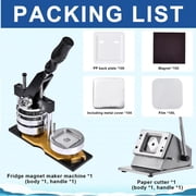 Magnet Maker Machine 2x2 in, Square Fridge Magnet Button Badge Making Tool with Paper Cutter, Craft Kits with 100 Sets Supplies for Home or Business