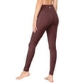thumbnail image 2 of Made by Johnny Women's Peached Front Seamless Leggings with Side Pocket Full-Length Yoga Pants M WINE, 2 of 6