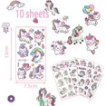 thumbnail image 3 of Tatuaje Unicornio Niña, Tatuaje Unicornio 5 Láminas Fosforescentes, Regalo Cumpleaños Piata Unicornio Pequeño, 3 of 5