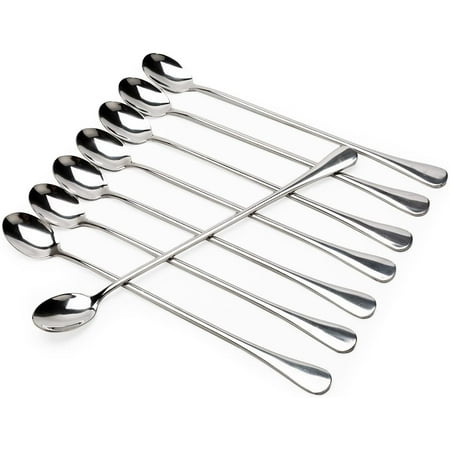 

9-inch Long-handled ice tea spoon cocktail stir spoons stainless steel coffee spoons ice cream scoop Set of 8