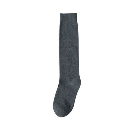 

Elastic Solid Color Casual Ladies Girls Women Socks Stockings Knee High Long Warm Thigh GREY