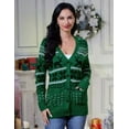 thumbnail image 3 of Women's Ugly Christmas Cardigans Button Down Open Front Knit Pullover Holiday Long Sleeve Cardigan Sweaters Red, 3 of 7