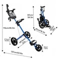 thumbnail image 2 of 3 Wheel Golf Push Cart, Lightweight Aluminum Golf Trolley with Phone/Cup/Umbrella Holders, Dual Scorecard Holder, Compact Quick Fold Golf Bag Cart for All Terrain, 2 of 10