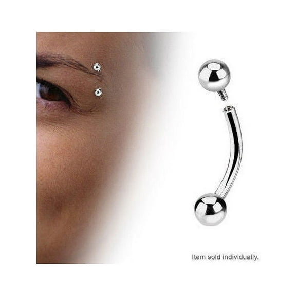 Single Side Internally Threaded Eyebrow Ring 14G/16G