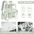 thumbnail image 2 of Sanmadrola Clear Backpack for School Backpack Heavy Duty PVC Transparent Bookbag Stadium Approved See Through Backpack 17'' Light Green, 2 of 7