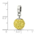 thumbnail image 2 of 925 Sterling Silver Polished Reflections Nov Crystal Ball Dangle Bead Charm 20.91x3.64mm Wide Pendant Necklace for Women, 2 of 2